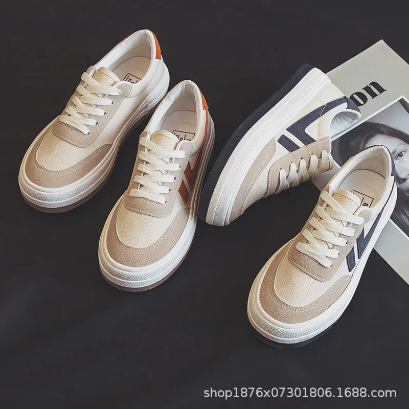 New Casual Shoes Women's 2022 Spring Ulzzang Tide Canvas Shoes New All-match Flat Fashion Women's White Shoes Free Shipping