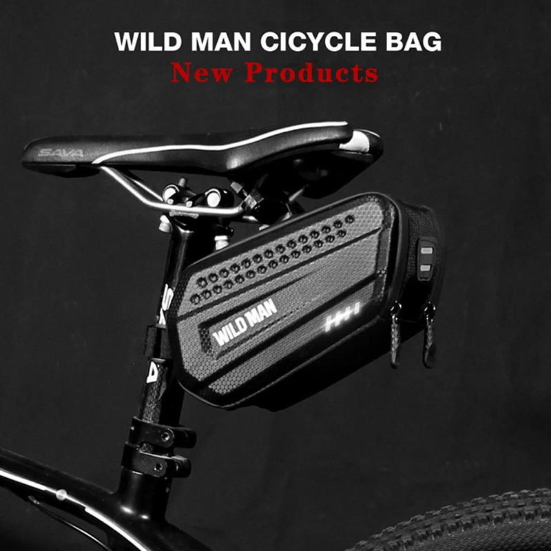 

Сумка на заднюю часть велосипеда WILD MAN, водонепроницаемая, может быть настроена с подсветкой, двусторонняя молния, велосипедные аксессуары, ...