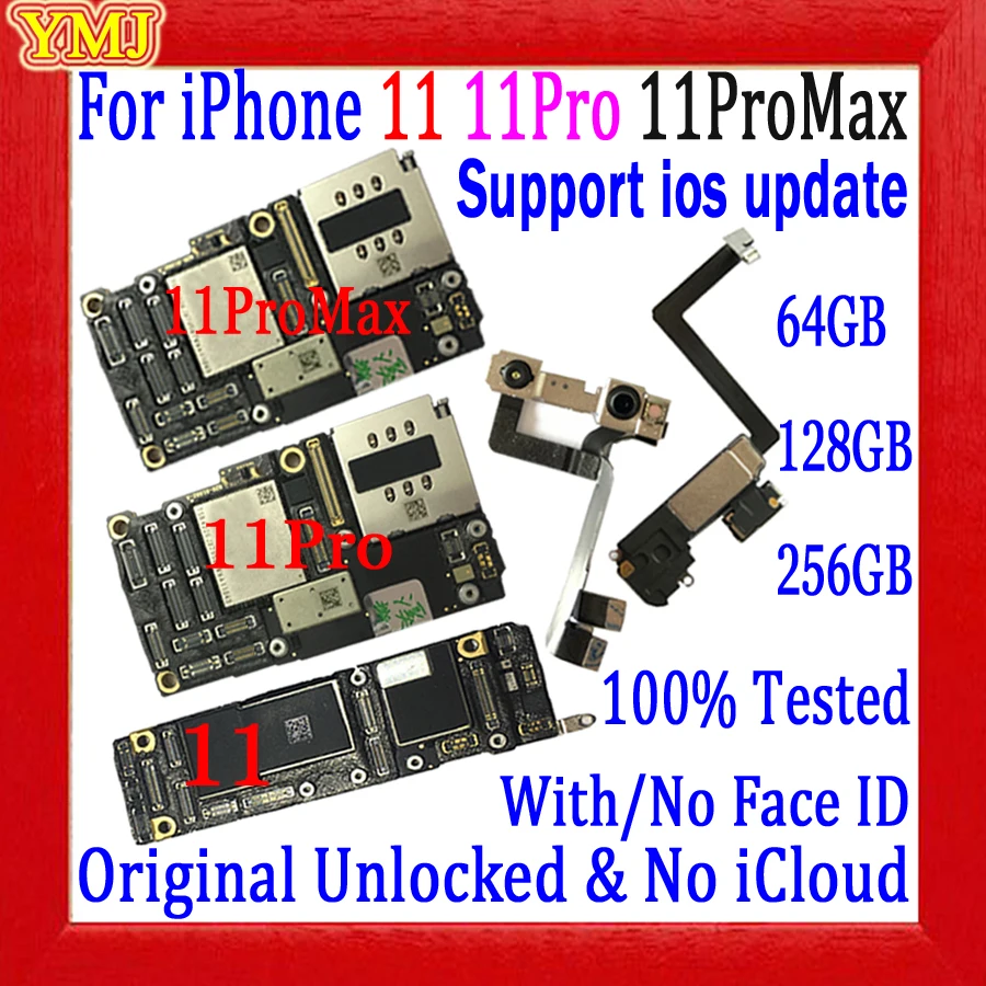 

Материнская плата для iPhone 11 pro max, 100% оригинал, с/без Face ID, Полная разблокировка, без icloud, логическая плата, поддержка обновления и 4G TLE