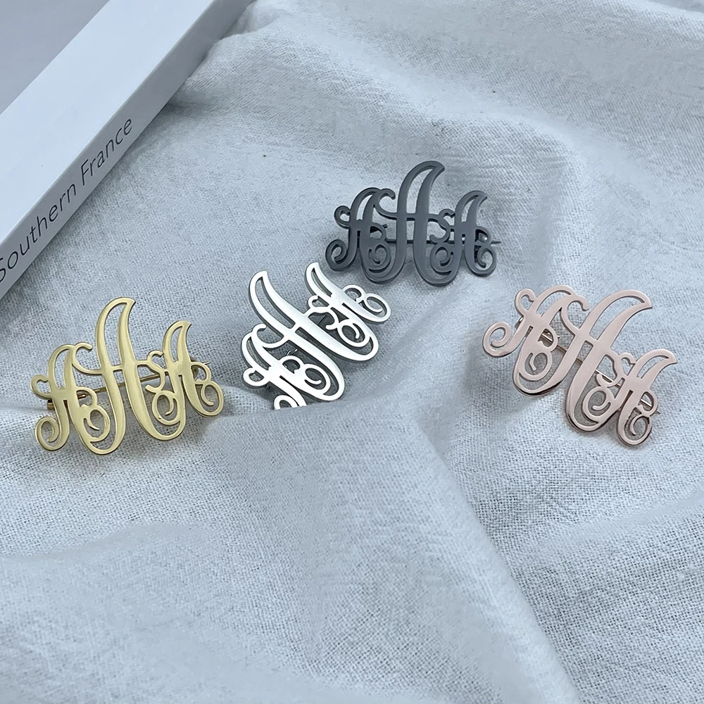 

Men's And Women's Identical 26 Letter Brooch Fashion Personality Corsage Stainless Steel Jewelry Pin Offering Wholesale DIY