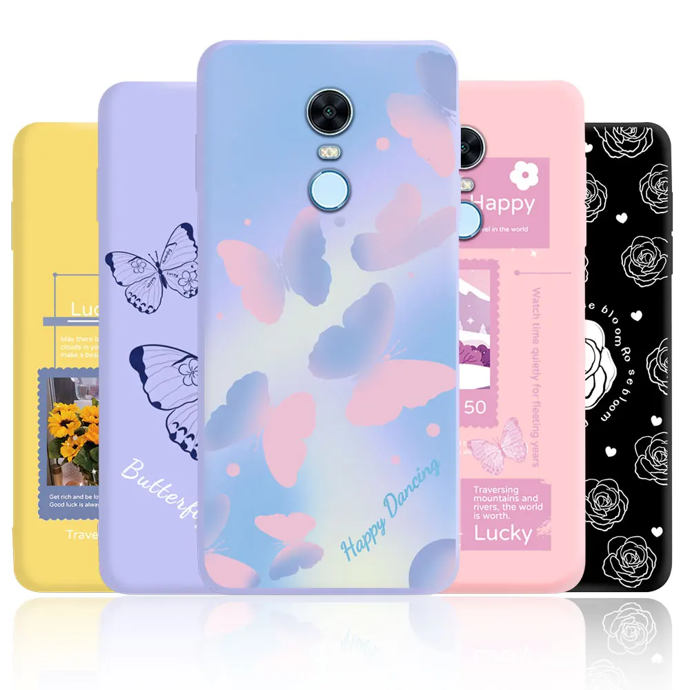 Для Redmi Note 5 чехол Мягкие силиконовые чехлы цветы Бабочка Телефон чехол для XiaomiRedmi Note 5 чехол для RedmiNote5 чехол бампер