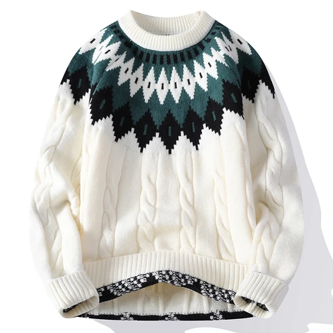 Женский свитер LEGIBLE зеленый в полоску