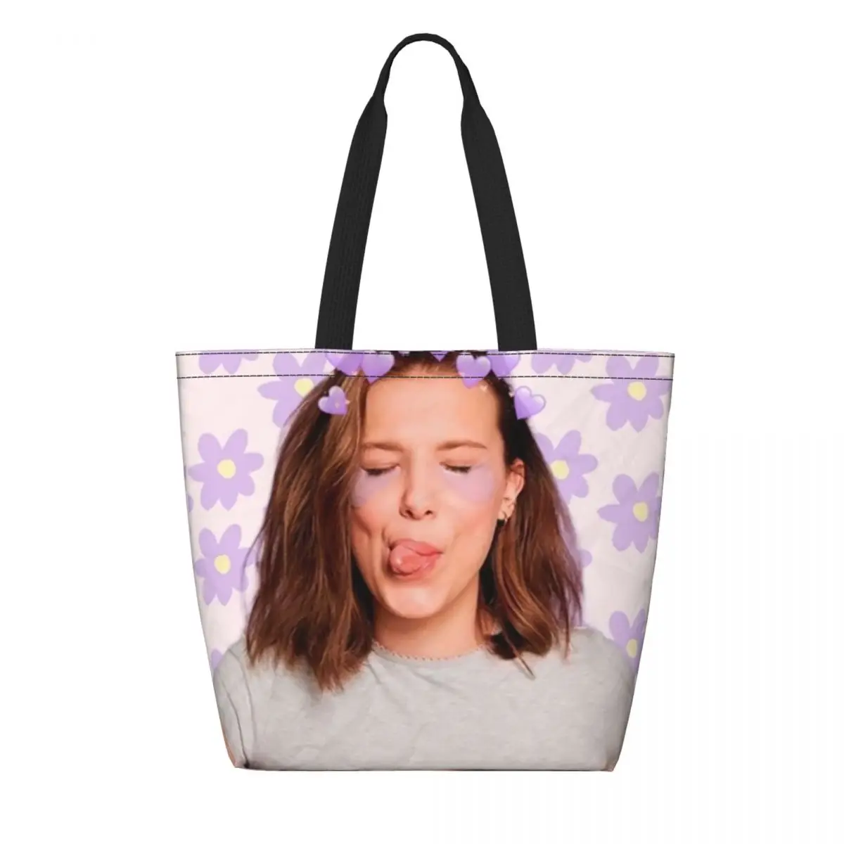 

Kawaii Print Florence Mills Shopping Tote Bag Durable Canvas Shoulder Shopper Millie Bobbys Brown Handbag