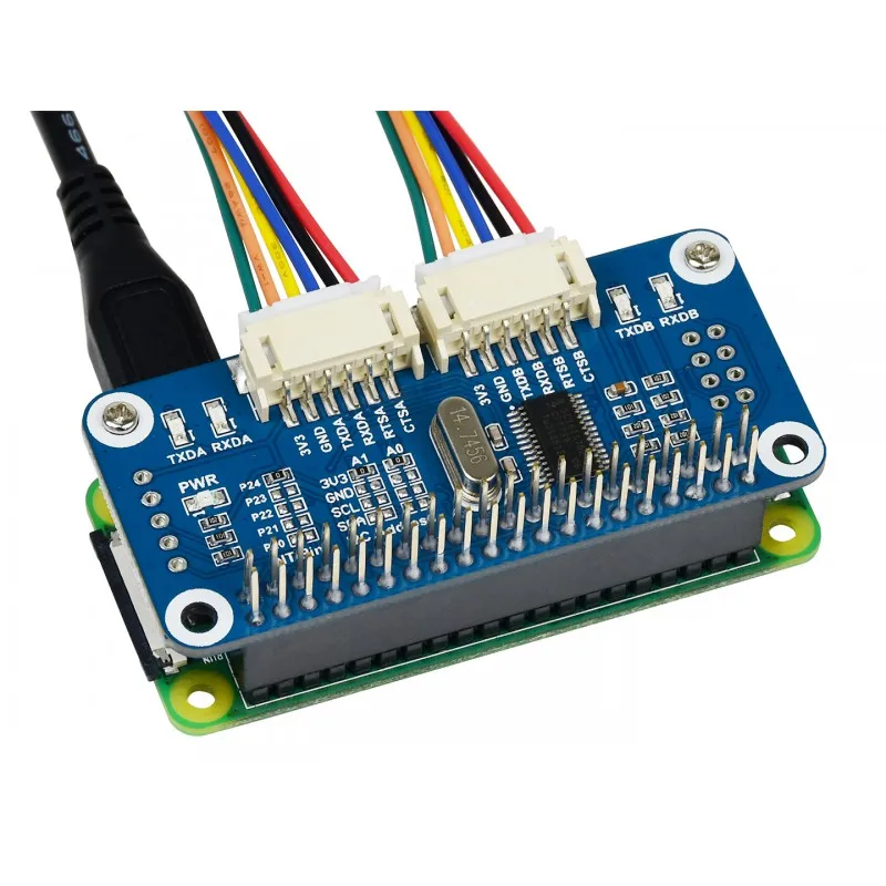 Интерфейс Waveshare I2C серийная Расширительная головка для Raspberry Pi 2-канальный UART 8 ГПП