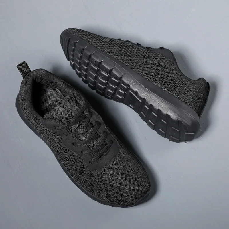 

Mesh Men Shoes Breathable Mens Sneakers Trendy Lace-Up Lightweight Black Walking Man Tenis Shoe Zapatillas Hombre