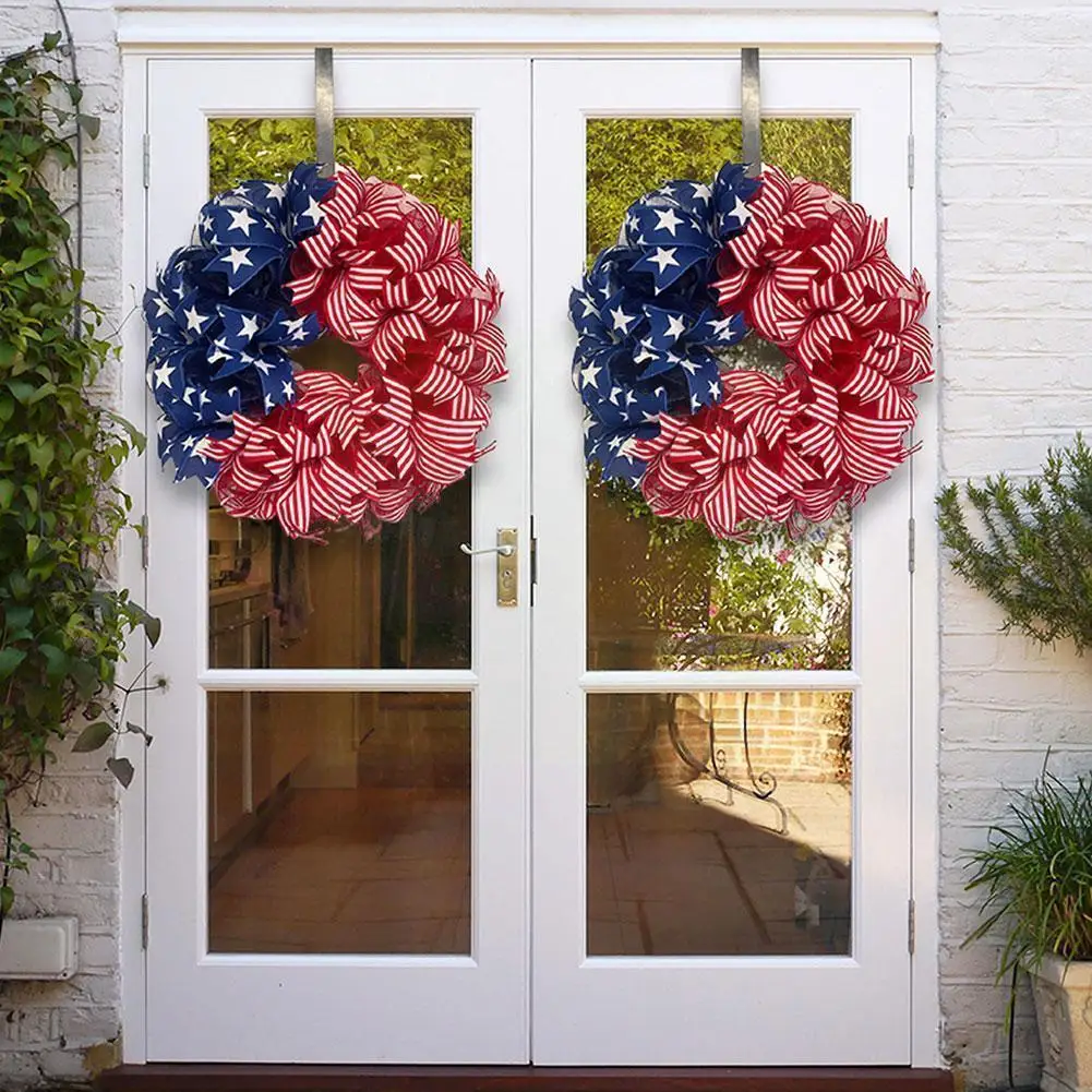 

30cm Wreath Ring DIY Independence Day Artificial Flower Home Anniversary Garland Party Gifts Wedding Decoration Happy Q9T1