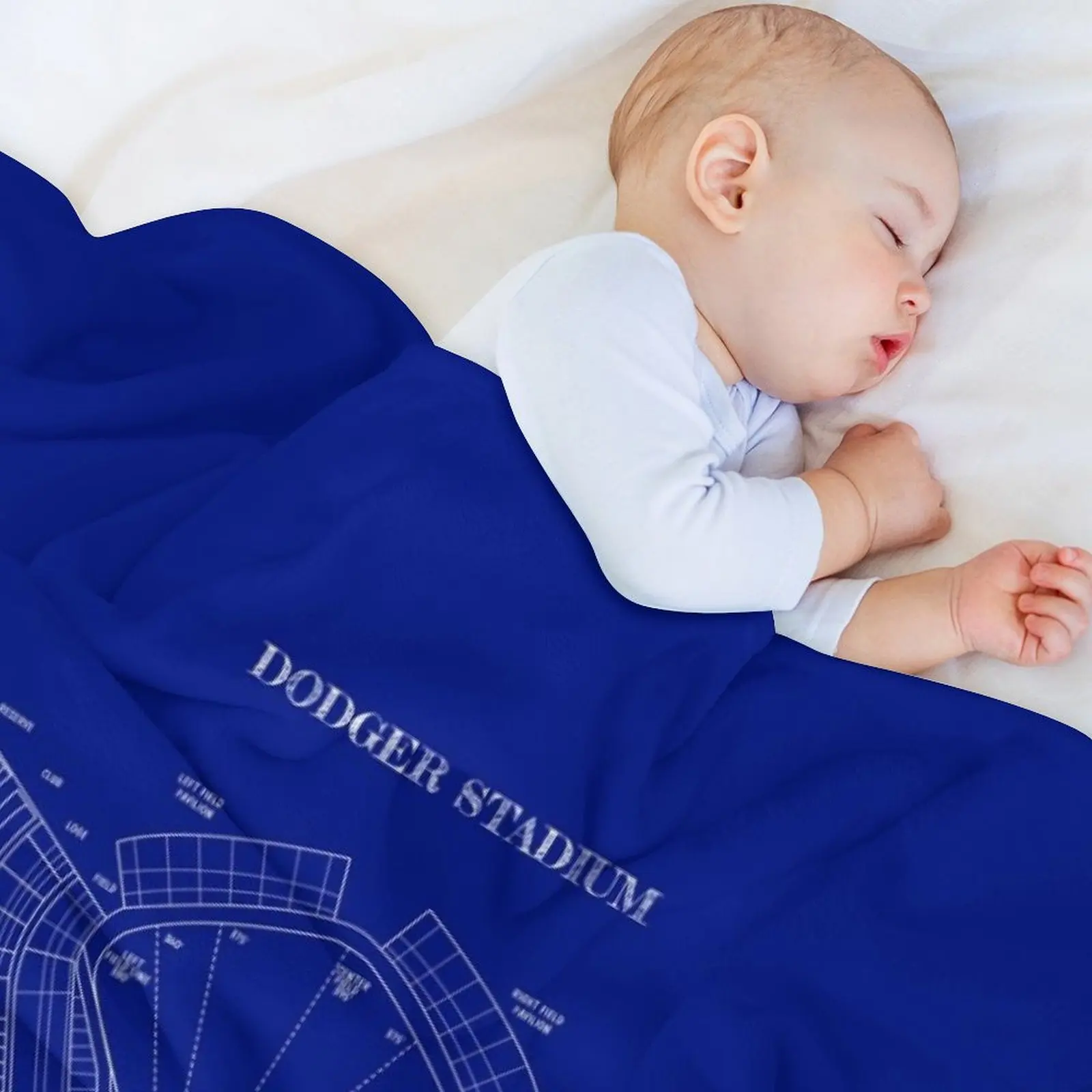 Одеяло Dodger Stadium (белый трафарет-без фона) Роскошное очень большие пледы винтажные