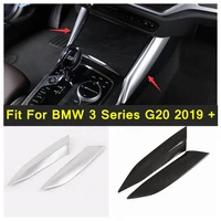 car styling gear shift transmission box side panel cover trim carbon fiber look matte fit for bmw 3 series g20 2019 2022