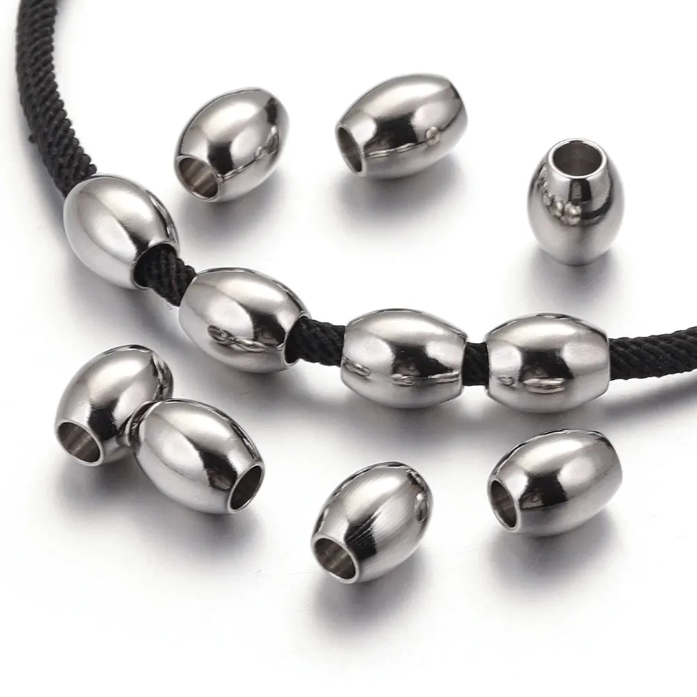 

20 шт., концевые бусины из нержавеющей стали