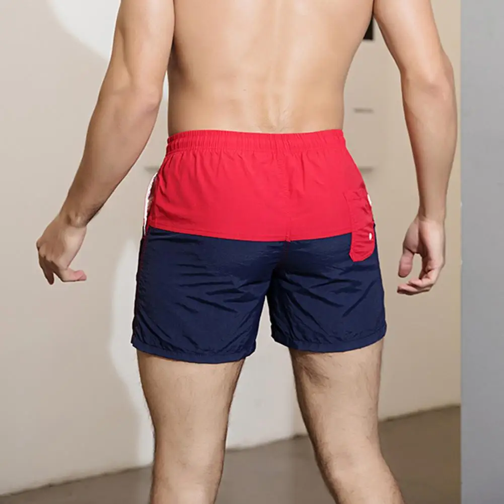 

Swim Shorts Chic Drawstring Quick Dry Contrast Colors Swim Trunks for Vacation Swim Trunks Beach Shorts