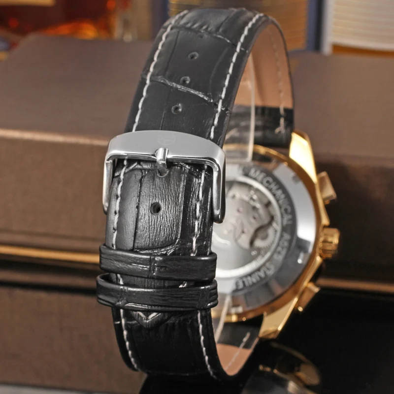 FORSINING FSG6625M3G1 новые автоматические Модные мужские часы tourbillon золотые наручные для