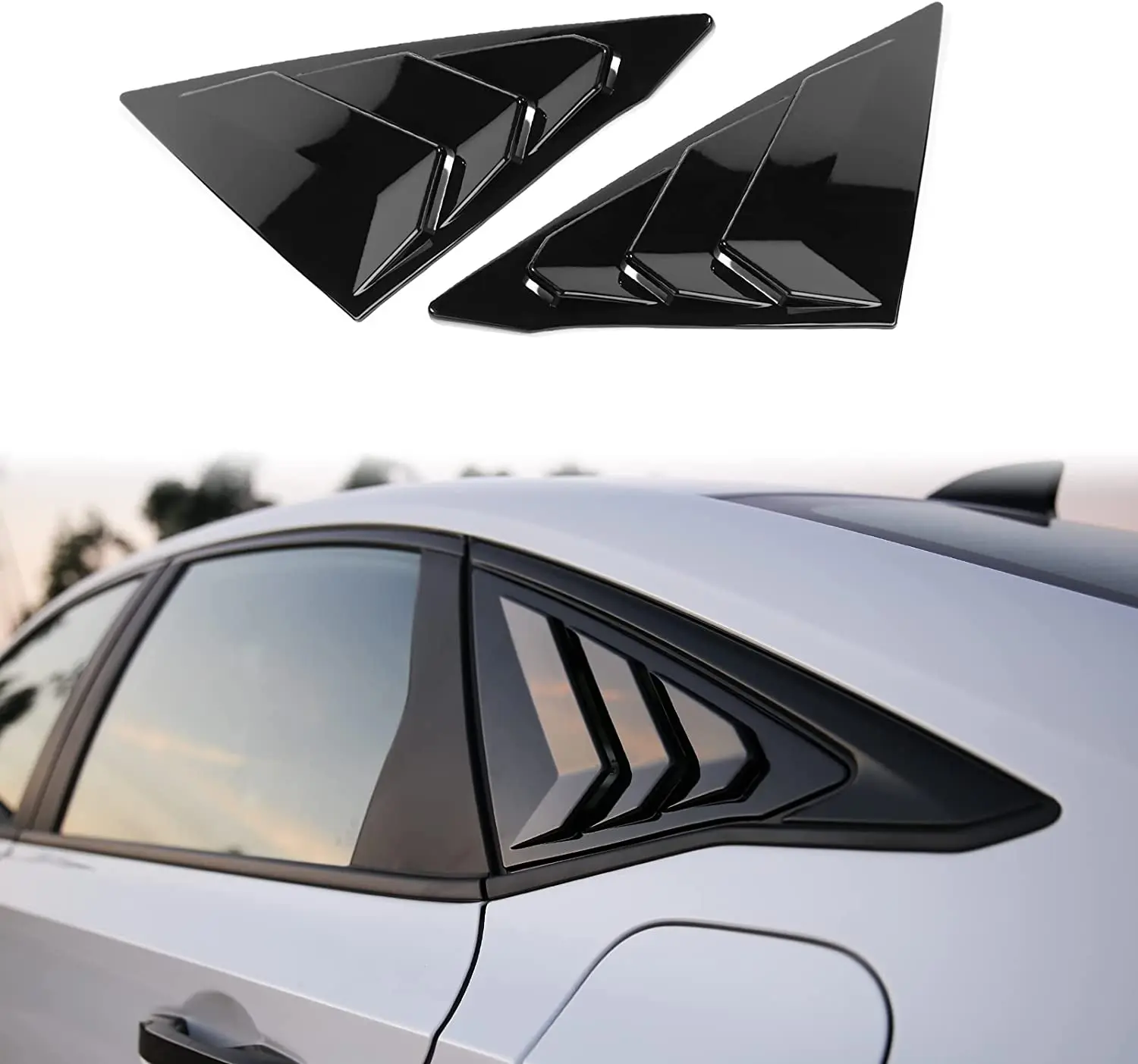 

Rear Side Window Louvers Air Vent Scoop Shades Cover Blinds Sport Sticker Accessories for Honda Civic 2022 2023 11th Si Sedan
