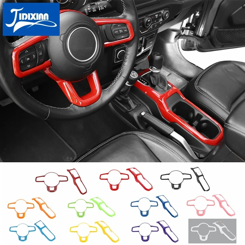 

Car Steering Wheel Trim Water Cup Gear Shift Decoration Panel Cover for Jeep Wrangler JL Gladiator JT 2018 2019 2020 2021 2022