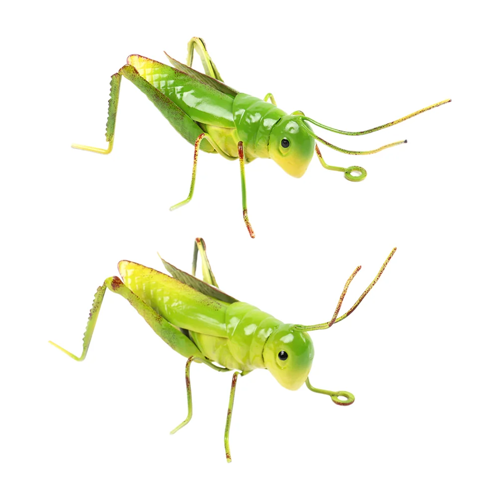 

2 PCS Simulation Grasshopper Ornaments Locust Tabletop Miniatures Accessories Iron Outdoor Tropical Insect Model Figurines