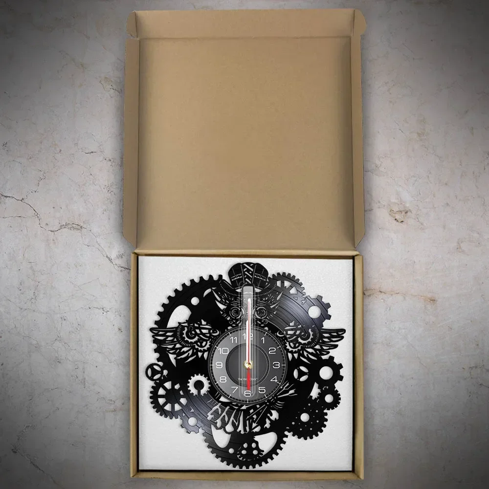 Настенные часы в стиле стимпанк с изображением совы винтажные настенные