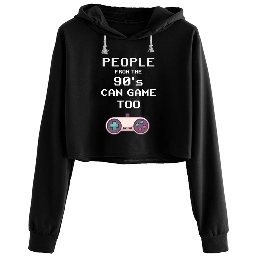 

Gaming Was Born In The 90s Hoodies Women Aesthetic Kpop Korean Y2k Pullover For Girls