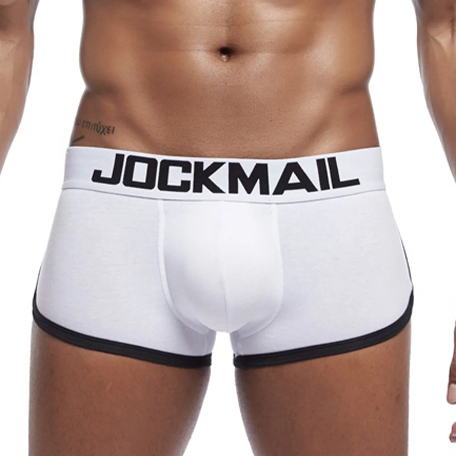 

JOCKMAIL Nylon Ice Silk Lounge Spandex Trunks Men's Trunks Sexy Sissy Panties Men Boxers Shorts Home Sleepwear Gay Underwear