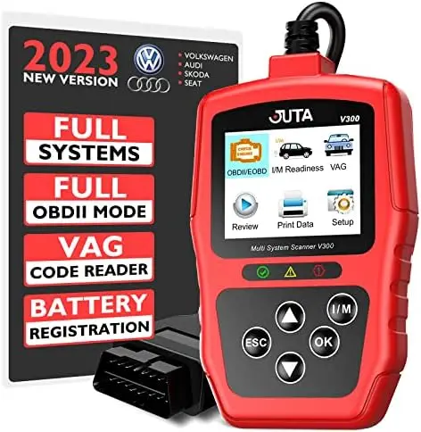 

OBD2 Scanner Compatible for Audi VW Seat Full Systems Diagnostic Tool Code Reader with Oil Reset Battery Registration EPB SAS