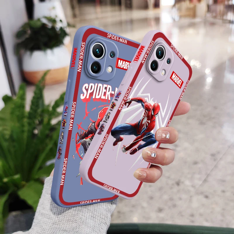 

Avengers Marvel SpiderManLogo Xiaomi Phone Case For Mi 13 12S 12 12T 12X 11i 11T 11 10S 10T Pro Lite Ultra Liquid Left Rope