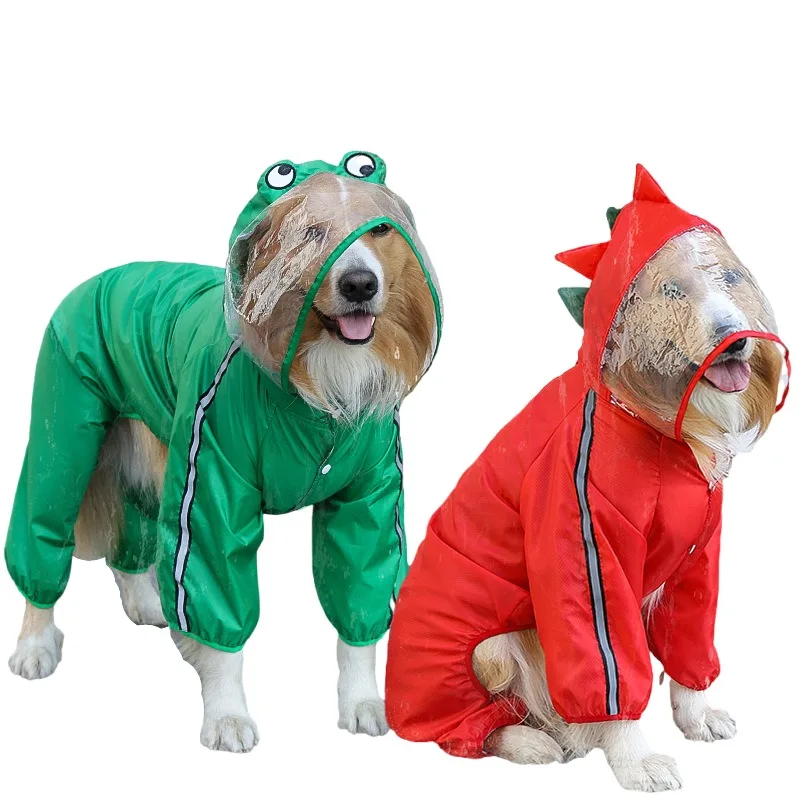 Reflective Waterproof Pet Jumpsuit Clothes For Puppy French Bulldog Rain Coat Labrador Pug Raincape Xs-7xl