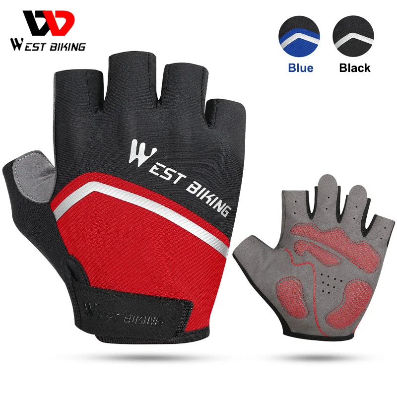 

WEST BIKING New Road Bike MTB Gloves Nylon PU Wear Resistant Gym Training Fingerless Glove Half Finger Bicycle Cycling Equipment