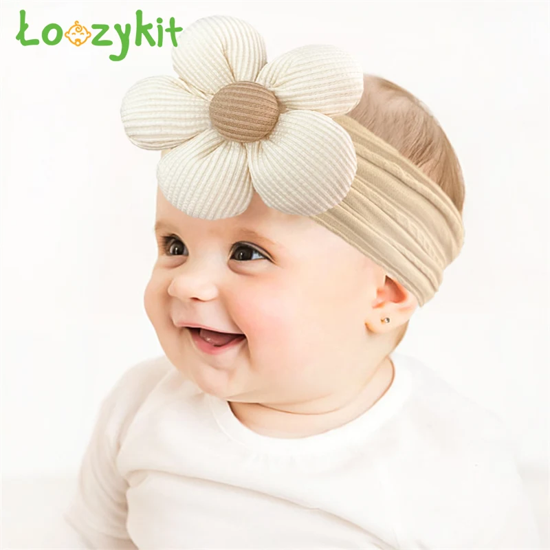 

Big Flower Soft Elastic Baby Headband Bows Knotted Newborn Baby Girl Headbands Hair Accessories Girls Hairband Headwear New