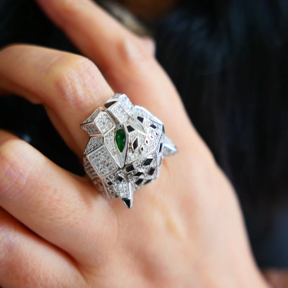 Женское и мужское кольцо с зелеными глазами AYJEWELRY ювелирное изделие из