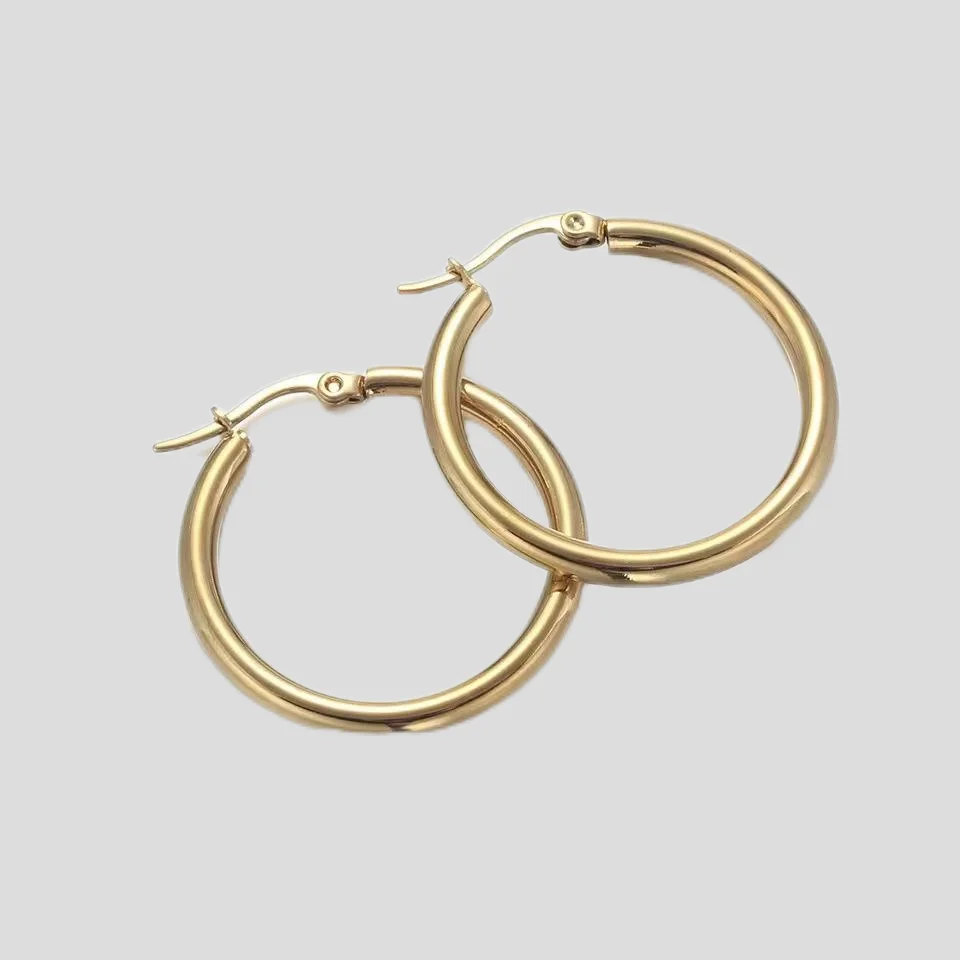 Showfay простые шикарные серьги-кольца из нержавеющей стали золотого цвета для