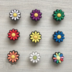 Imported Hot 1pcs Colorful Flowers PVC Shoe Charms For Croc Charms Accessories DIY Funny  Shoe Buckle Decorat