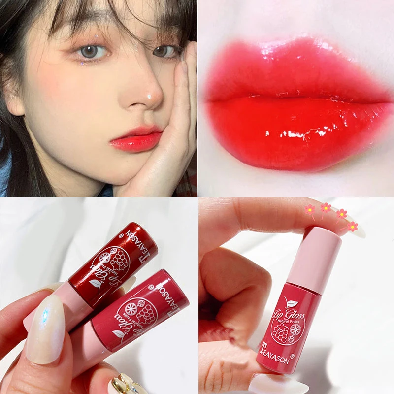 

New Wine Red Sweet Lipstick Liquid Lip Gloss Waterproof Long Lasting Mirror Lip Glaze Women Red Lip Tint Beauty Cosmetics