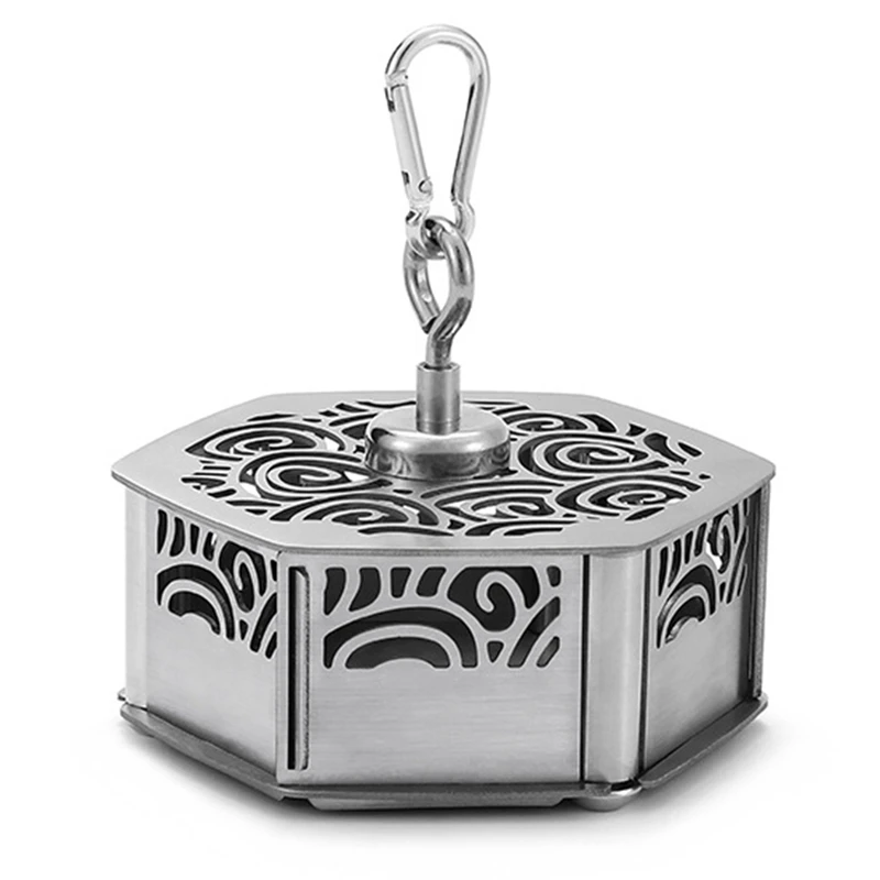 

Outdoor Camping Mosquito Coil Holder Stainless Steel Mosquito Repellent Rack Anti-Scald Ashtray Camping Storage Box