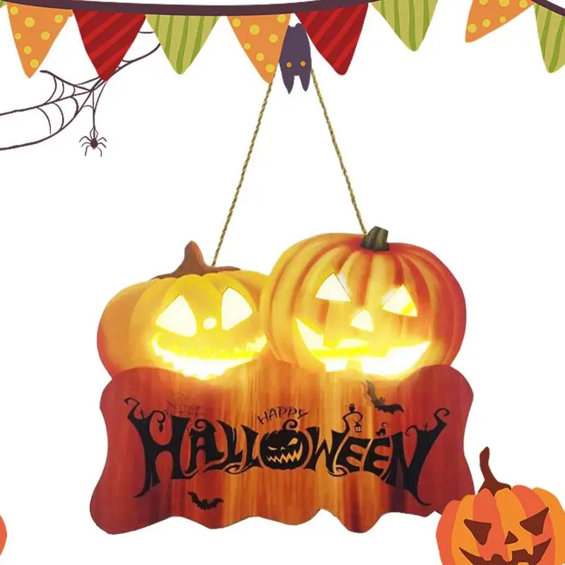 

Деревянные знаки в виде тыквы, деревянные вешалки для Хэллоуина, украшения с искусственными тыквами для украшения крыльца, подвесные креативные тыквы для дома