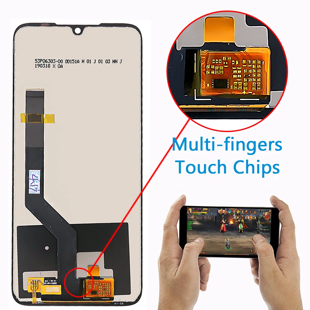 ЖК-дисплей для Xiaomi Redmi Note 7 с сенсорным экраном и дигитайзером в сборе рамкой