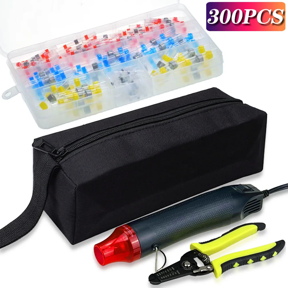 

50/200/300 Solder Seal Heat Shrink Butt Tubing Electrical Wire Cable Splice Connectors Waterproof Car Crimp Terminals and Heater