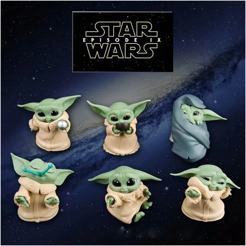

Disney Star Wars Yoda Baby PVC Toy 6 PCS Master Aliens Mandalorian Cartoon Dolls Toy Gift Decorations