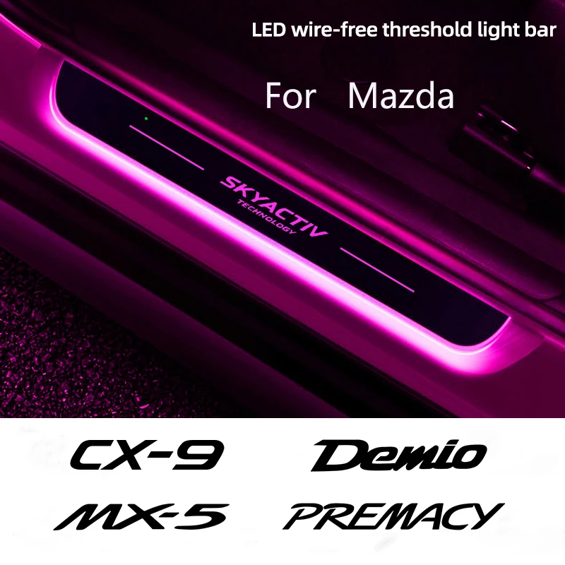

Car Acrylic LED Welcome Pedal Plate Door Sill Pathway Light For Mazda Demio CX-5 Axela 3 6 Ate makes MS MX-5. CX-30 Skyactiv Bt-