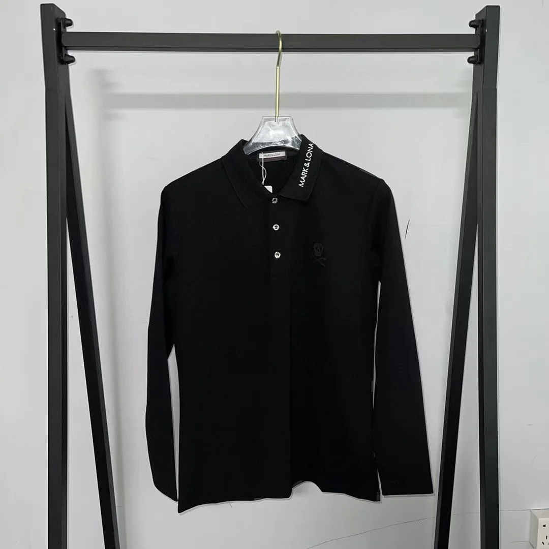 2023 Spring and Autumn new golf clothing men's long sleeve T-shirt lapel POLO shirt Golf men's simple jacket outdoor Sports