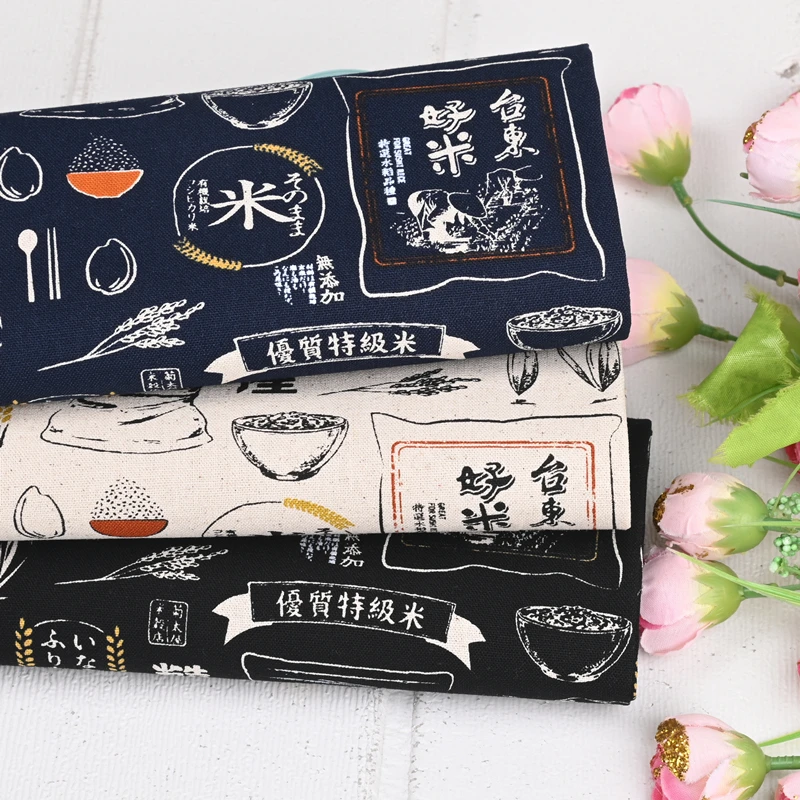 

Thicken Cotton Fabric With Retro Food Rice Print handmade DIY Bag Table Cloth Back Cushion Sewing Telas 100% Cotton CR-1729