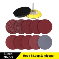 200pieces sanding discs pad hook and loop sandpaper disc with sponge interface pad and backing pad for drill grinder rotary tool