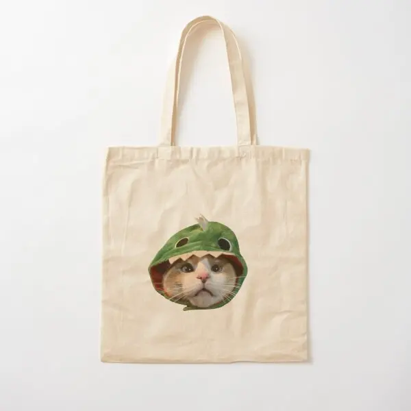 

Dino Hat Cotton Canvas Bag Casual Ladies Unisex Handbag Women Designer Fashion Tote Shopper Grocery Shoulder Bag Travel Printed