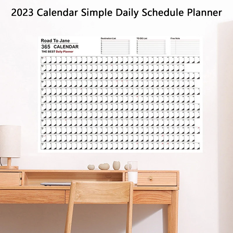

1pc 2023 Calendar Simple Daily Schedule Planner Sheet To Do List Hanging Yearly Weekly Annual Planner Agenda Organizer Office