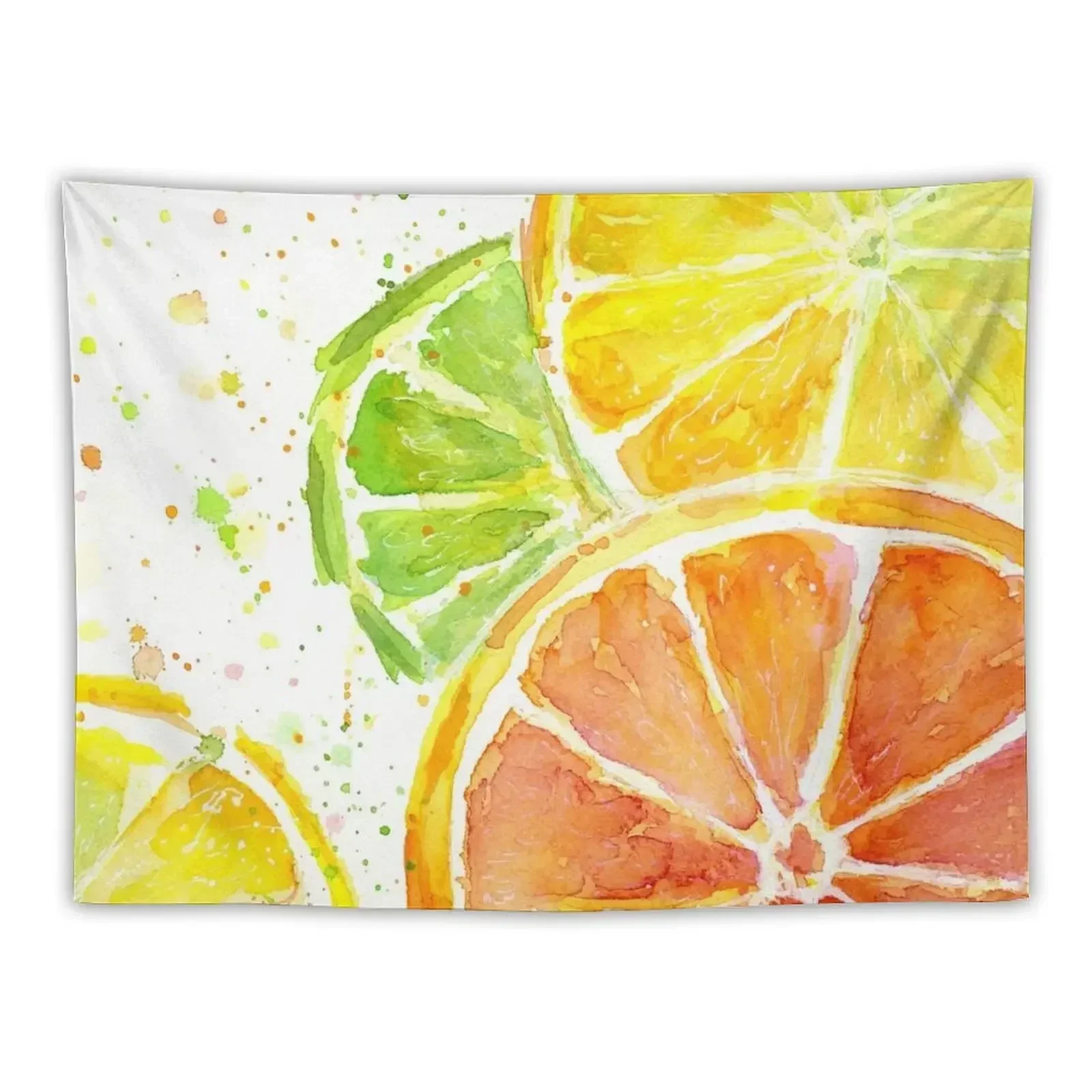 Сочные фрукты цитрусовых акварель картина еды вкусный художественный гобелен