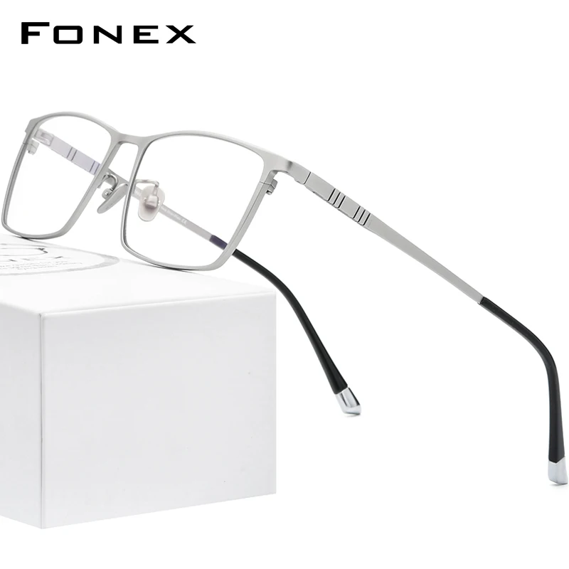 FONEX Pure Titanium Glasses Frame Men Square Eyewear 2020 New Male Classic Full Optical Prescription Eyeglasses Frames F85641