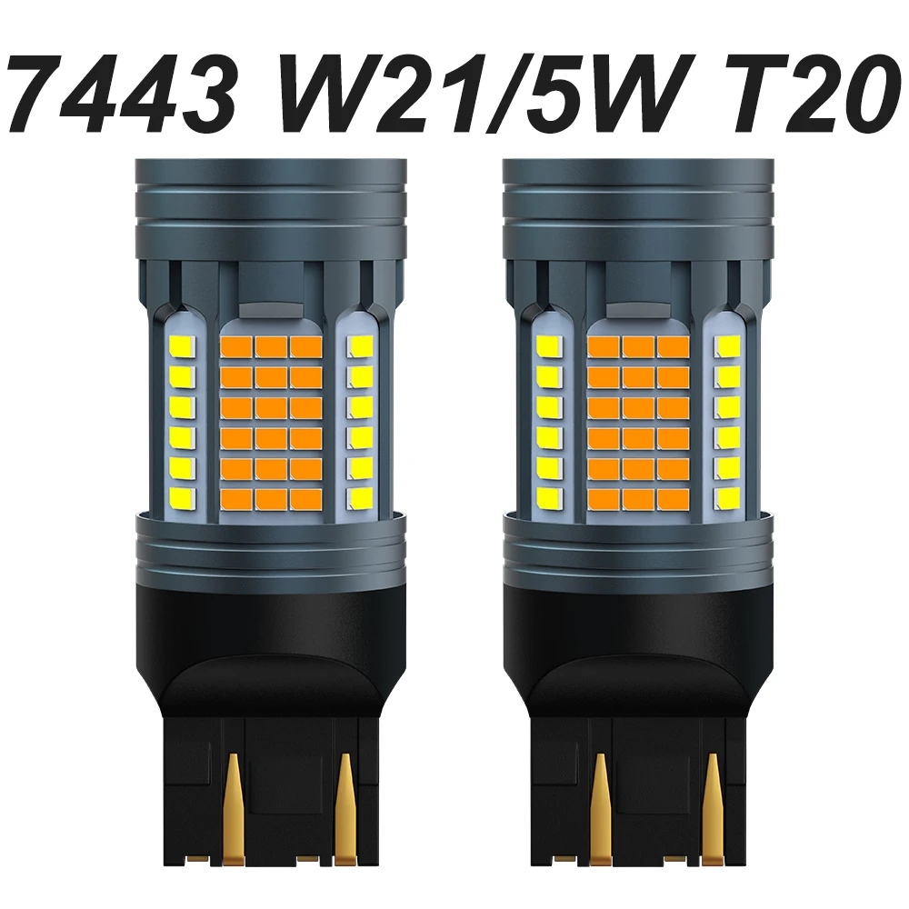 

2x двухцветные 1157 BAY15D P21/5W 7443 3157 T20 T25 светодиодные лампы CANBUS белого/янтарного переключателя автомобиля DRL указатель поворота для парковки