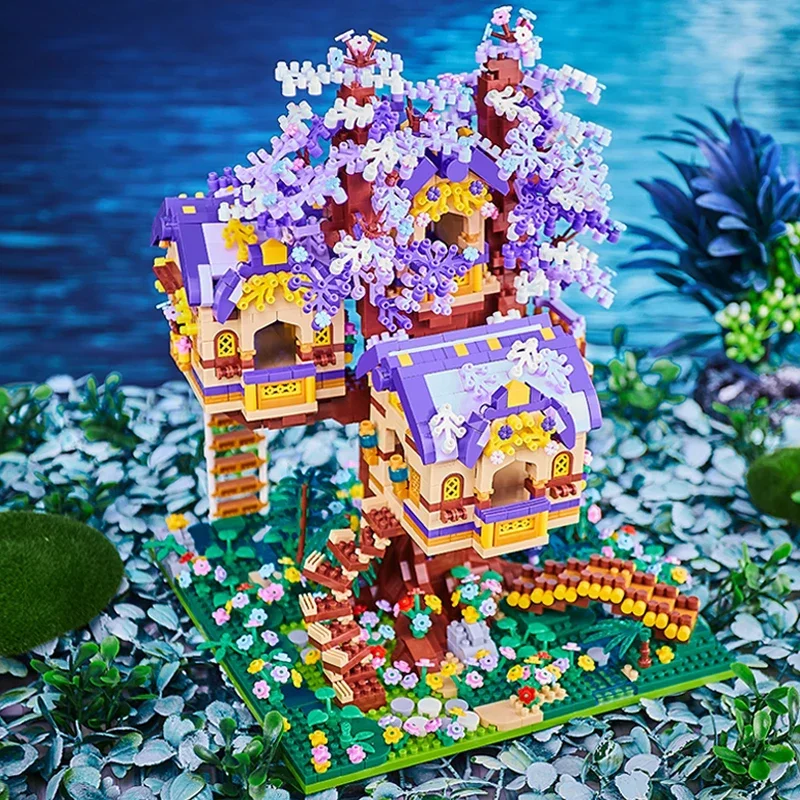 Moyu 92015 мировая архитектура эльфийский дом фотомост сад цветок 3D Строительные