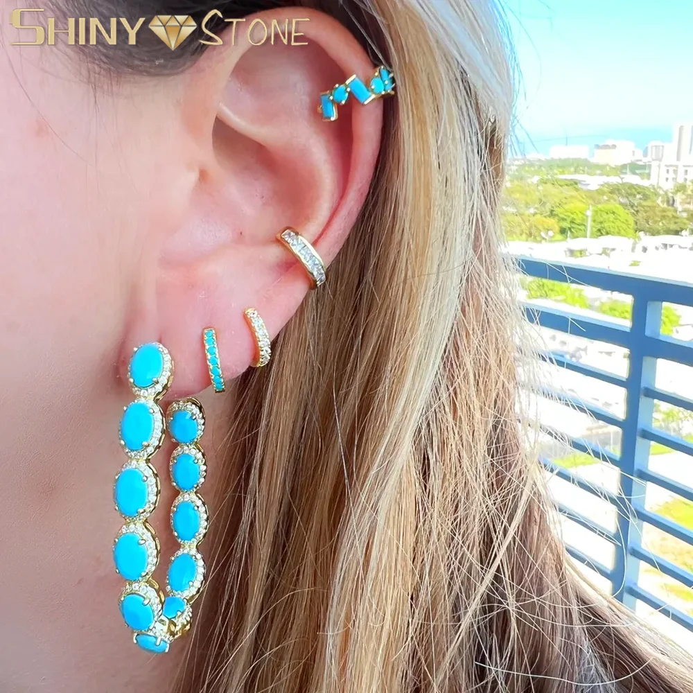 

39mm Hoop Earring Geometric Round Shaped Sparking Cz Fashion Women Jewelry