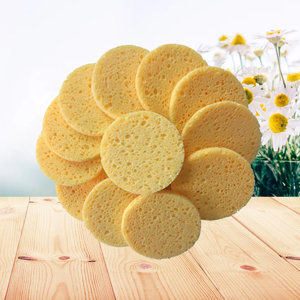 

50PCS- friendly Nontoxic Portable Cleaning Sponge Puff Cleaning Tools Round sponge for Cleansing and Exfoliating SPA
