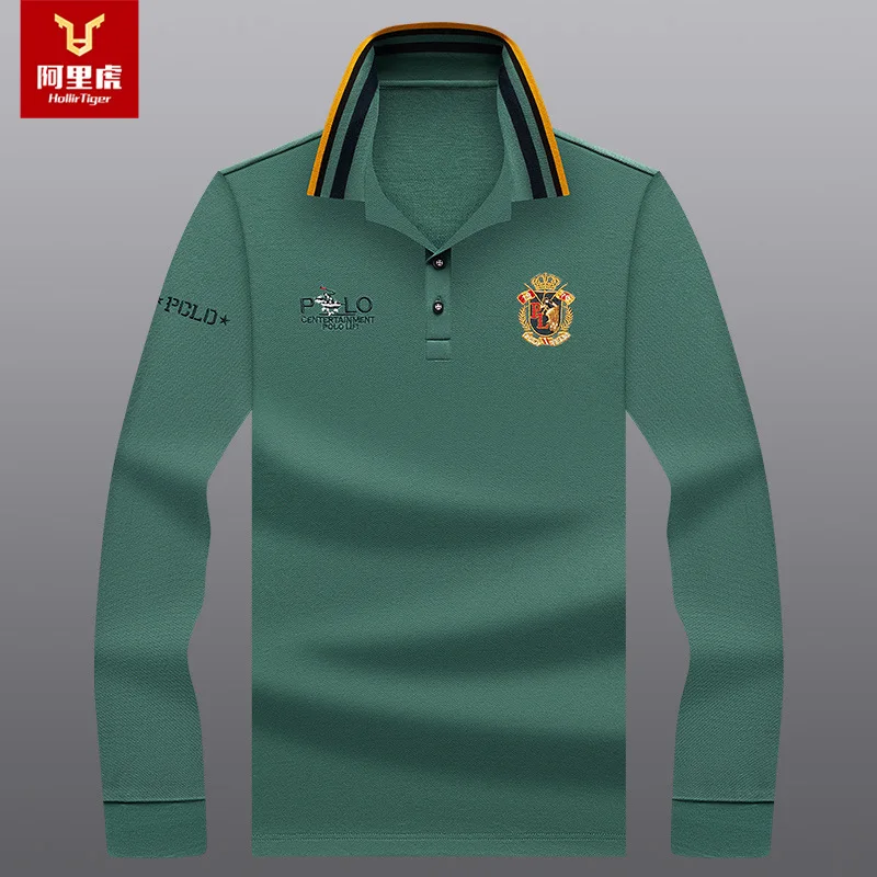 

Men's 2022 Polo for men Autumn New tenis Spot Embroidery Solid Color Long-sleeved Fashion Fit Business Polo Shirt Men polo homme