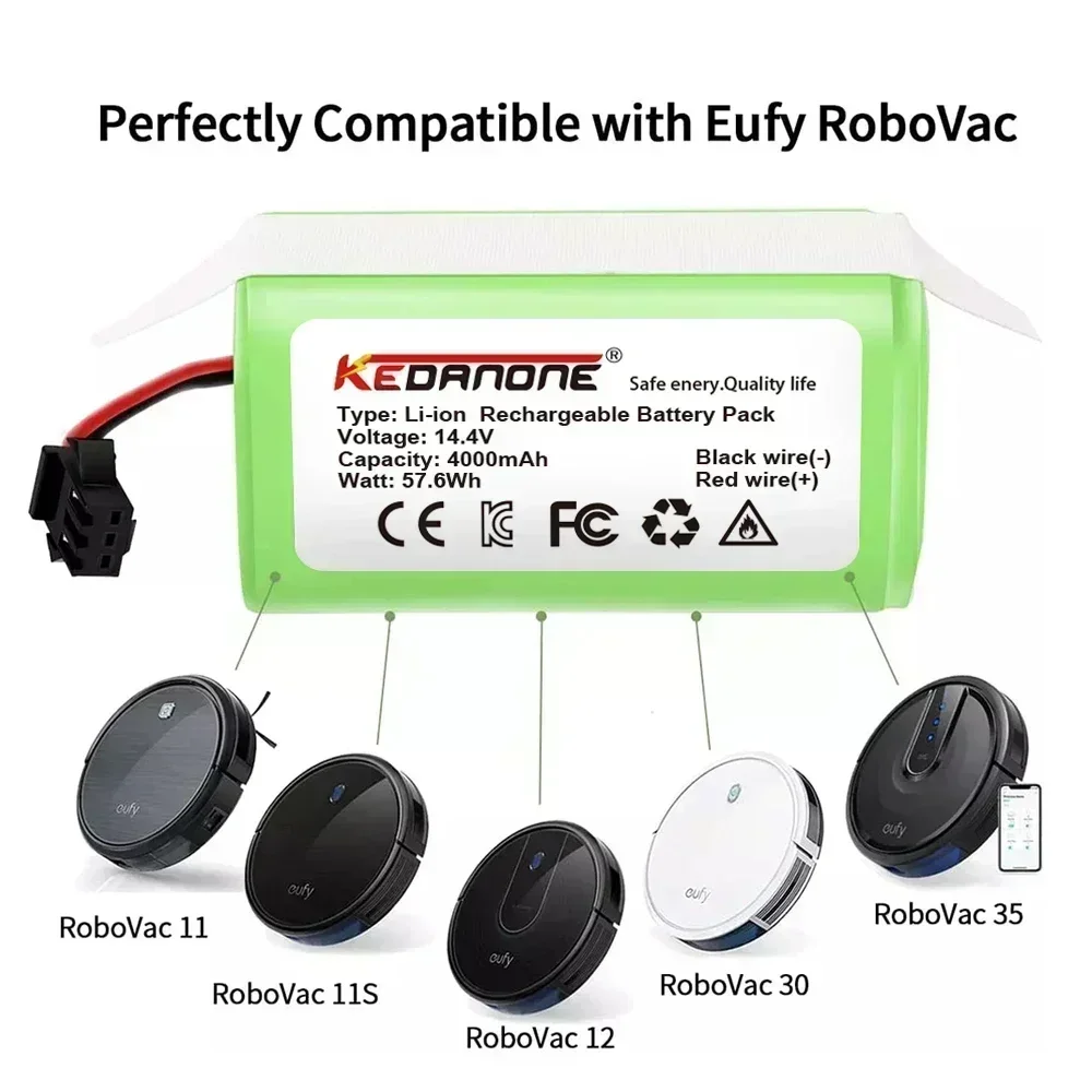 Литий-ионный аккумулятор 14 4 В 0 Ач для Cecotec Conga Excellence 950 990 1090 Ecovacs Deebot DN621 601/605 Eufy RoboVac