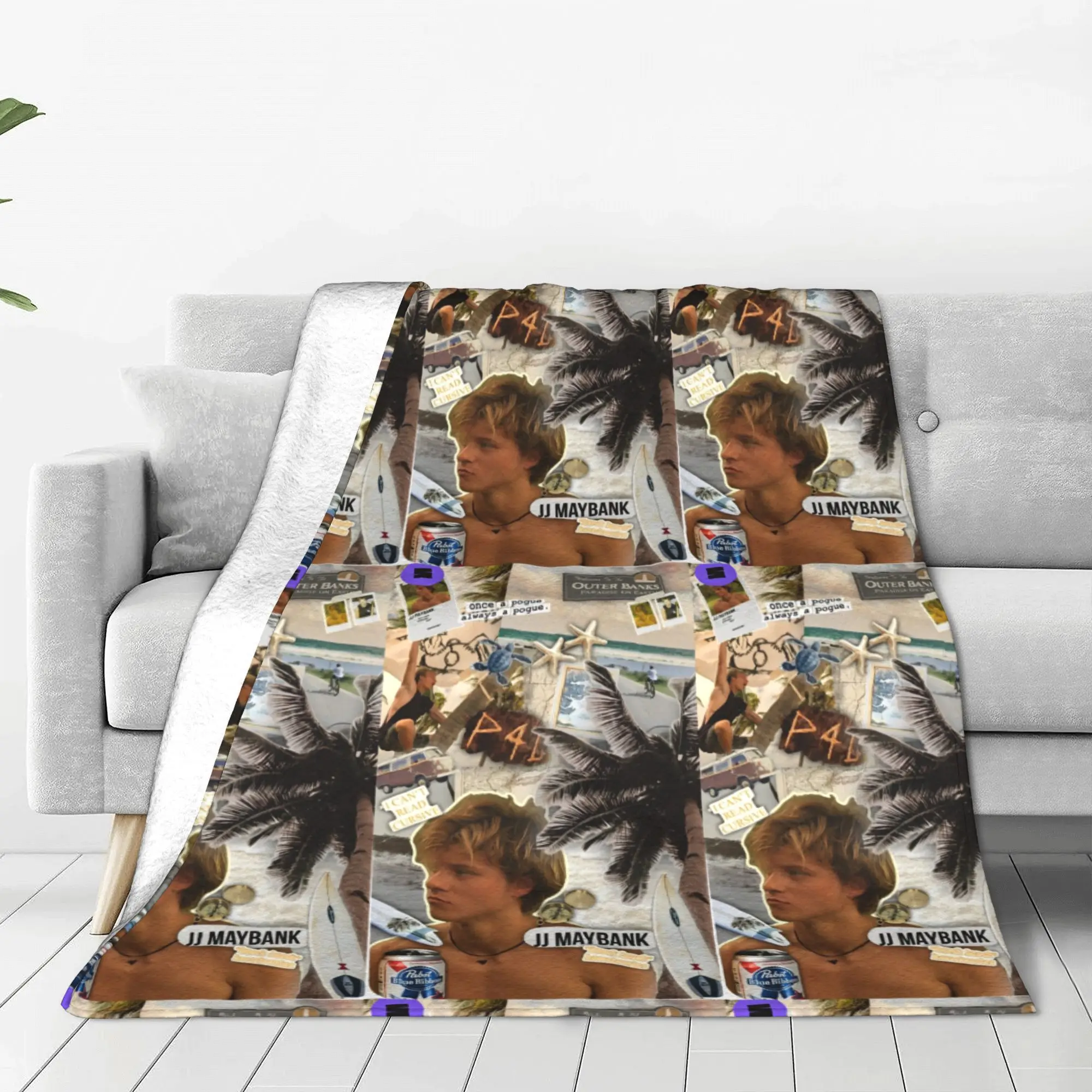 OBX Blanket Flannel Decoration JJ Maybank Multi-function Soft Throw Blankets for Bed Outdoor Plush Thin Quilt